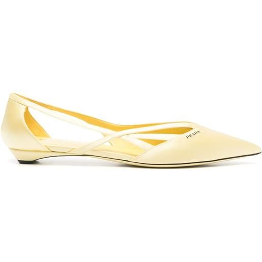 Prada ballerine con dettaglio cut-out - bianco