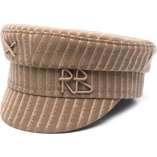 Ruslan Baginskiy cappello baker boy a righe - marrone