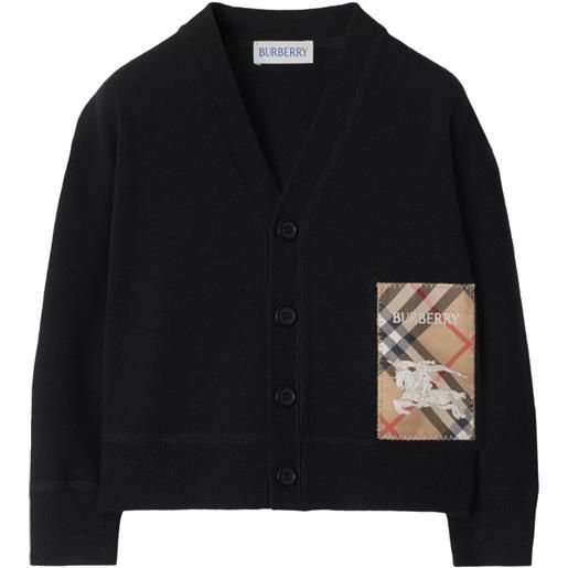 Burberry Kids cardigan a quadri - nero
