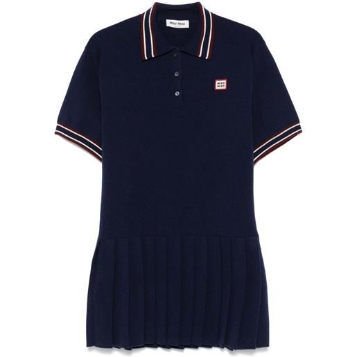 Miu Miu abito corto con applicazione - blu