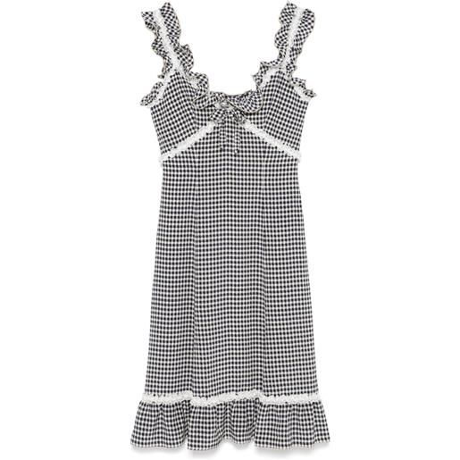 Alessandra Rich abito midi a quadri - blu