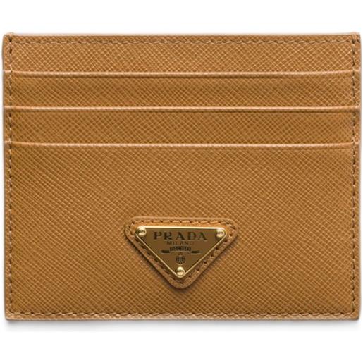 Prada portacarte in pelle saffiano - arancione