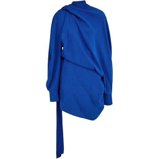 Ferragamo abito corto asimmetrico - blu