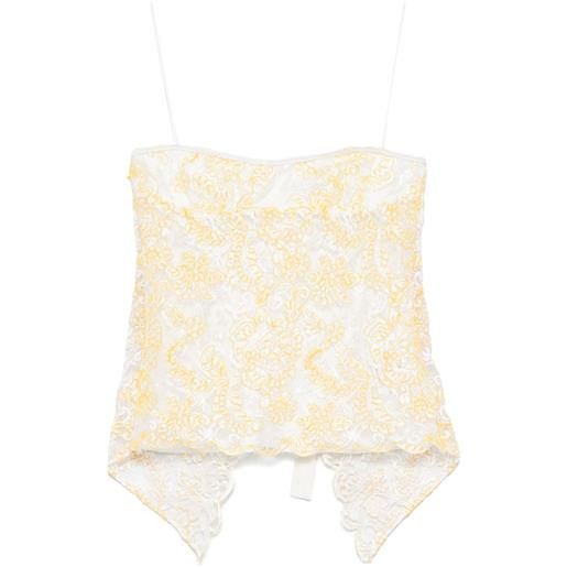 Christopher Esber top in pizzo - bianco