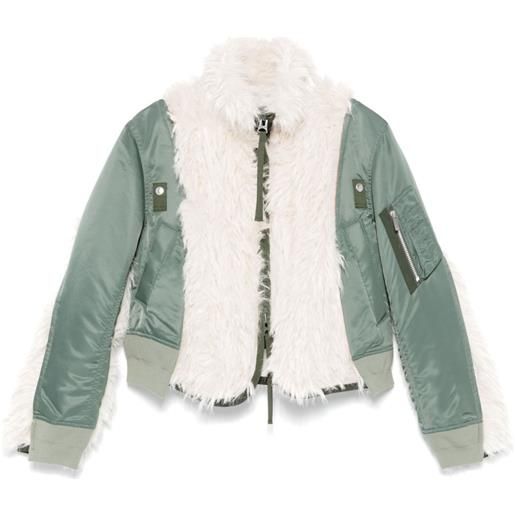 sacai giacca con inserti - verde