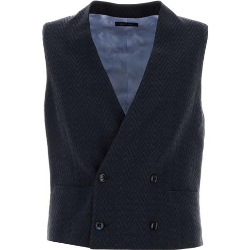 Giorgio Armani gilet con motivo a zigzag - blu