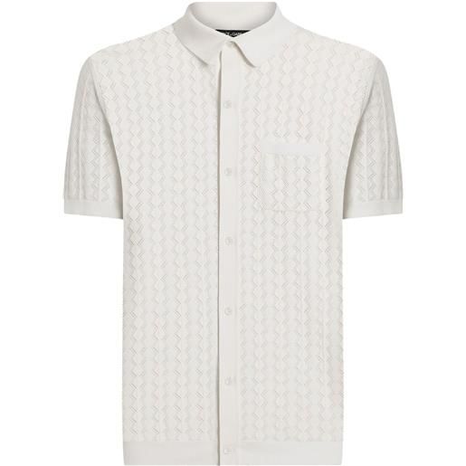 Dolce & Gabbana polo traforata in cotone - bianco