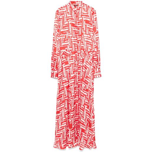 Kiton abito lungo con stampa geometrica - rosso