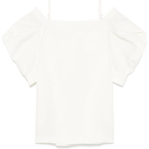 sacai abito corto con spalle scoperte - bianco
