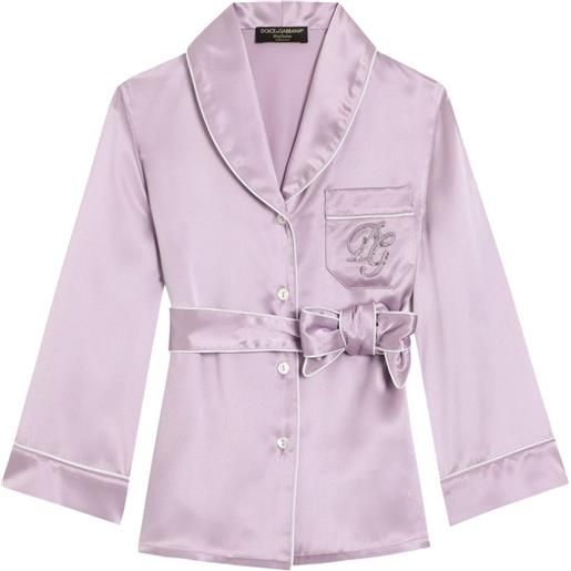 Dolce & Gabbana Kids top pigiama in raso - viola