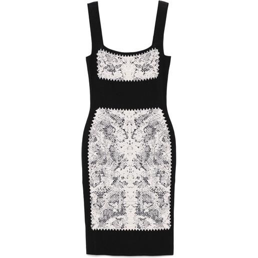 Alexander McQueen abito in maglia con stampa - nero