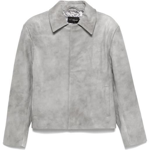 Manokhi giacca in pelle - grigio