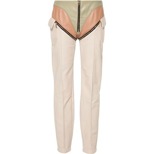 MITILIANE COUTURE pantaloni con zip - toni neutri
