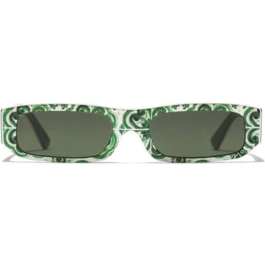 Dolce & Gabbana Kids occhiali da sole maiolica squadrati - verde