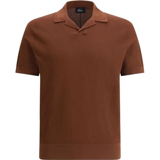 Brioni polo in jersey - marrone