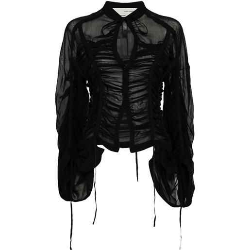 Isabel Benenato top drappeggiato - nero