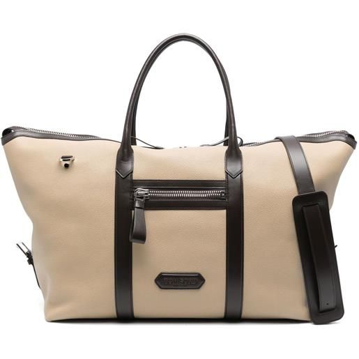 TOM FORD borsone in pelle - toni neutri