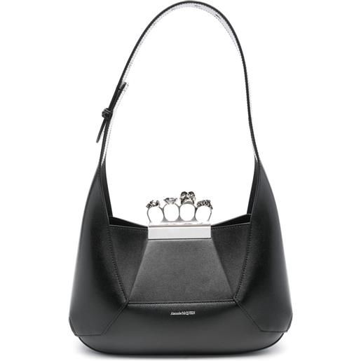 Alexander McQueen borsa in pelle con stampa - nero