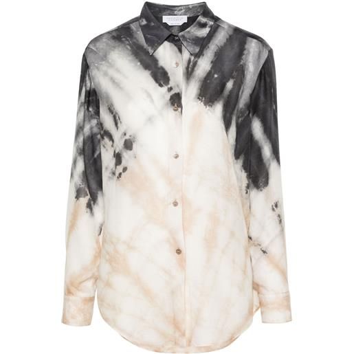 Gabriela Hearst camicia ferrara con fantasia tie-dye - toni neutri