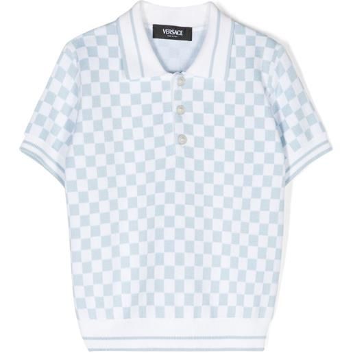 Versace Kids polo a quadri - bianco