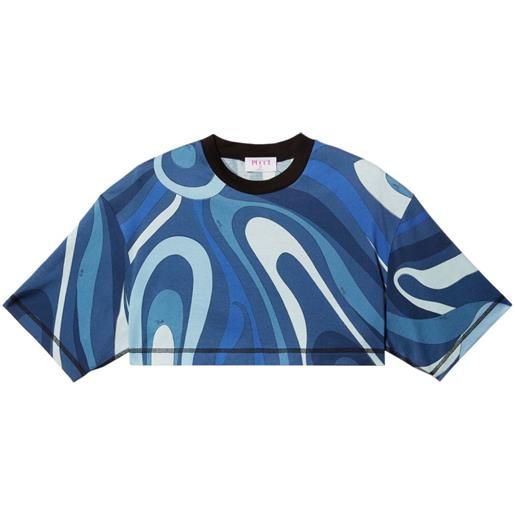 PUCCI t-shirt con stampa marmo - blu