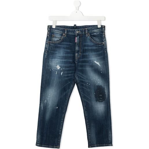 DSQUARED2 KIDS jeans con effetto vissuto - blu