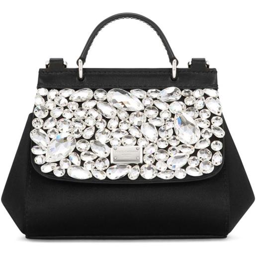 Dolce & Gabbana Kids borsa mini sicily con decorazione - nero