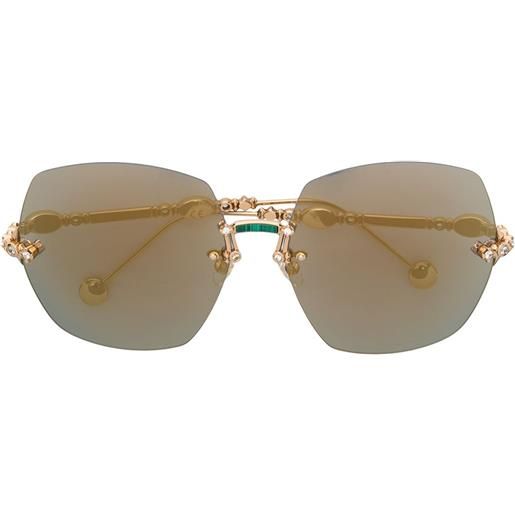 Elie Saab occhiali da sole oversize - oro