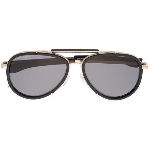 DSQUARED2 EYEWEAR occhiali da sole con logo goffrato - nero