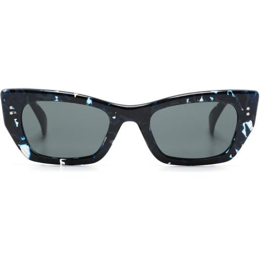 Kenzo occhiali da sole cat-eye effetto marmo - blu