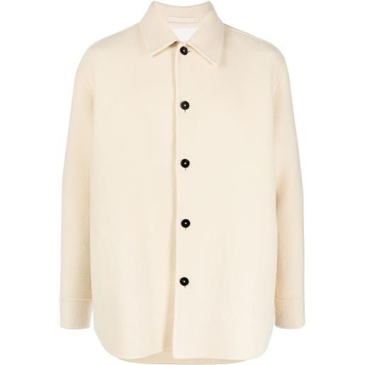 Jil Sander giacca-camicia a maniche lunghe con bottoni - toni neutri