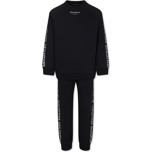 Balmain Kids tuta sportiva con stampa - nero