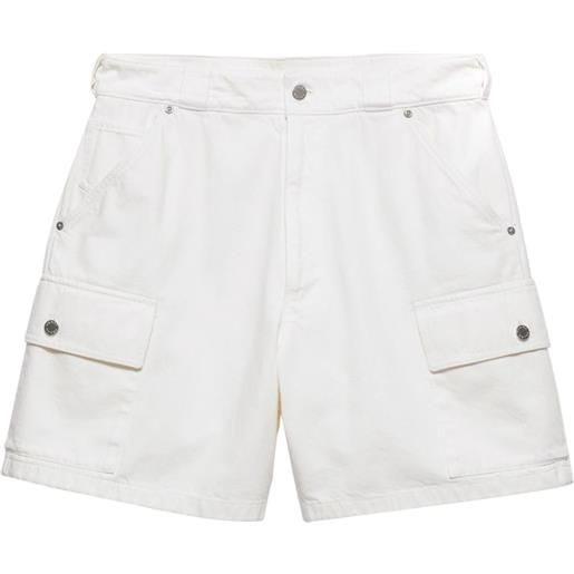 Prada shorts con logo a triangolo - bianco