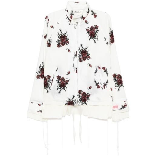 midorikawa blusa con orlo a taglio vivo - bianco