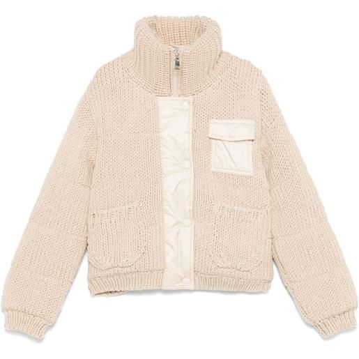 Moncler Enfant cardigan chunky - toni neutri