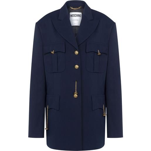 Moschino cappotto con revers a lancia - blu