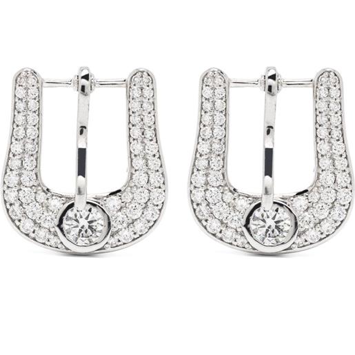 Roses Metals orecchini in oro bianco 14kt con diamanti - argento