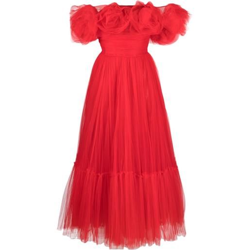 Ana Radu abito midi con applicazione a fiori - rosso