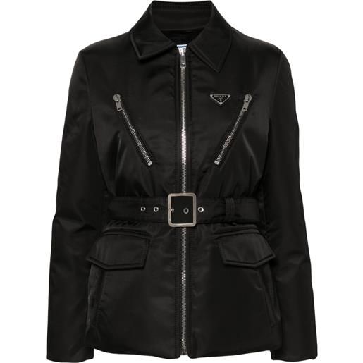 Prada piumino con logo a triangolo - nero