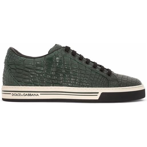 Dolce & Gabbana sneakers con effetto coccodrillo - verde