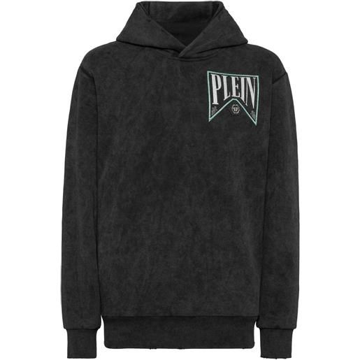 Philipp Plein felpa in jersey con cappuccio - nero