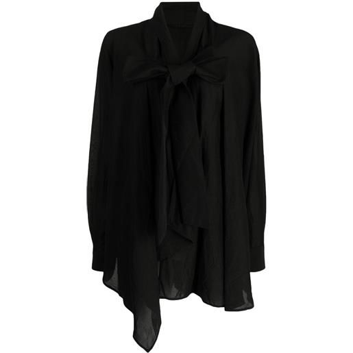 Forme D'expression knot-detailing long-sleeve blouse - nero