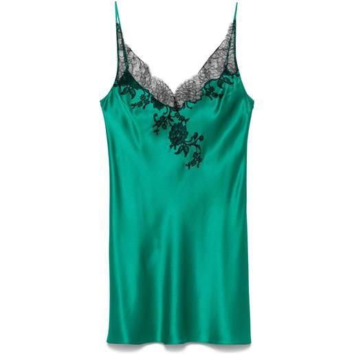 Carine Gilson abito sottoveste con dettagli in pizzo - verde