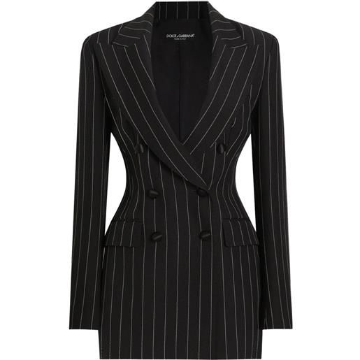Dolce & Gabbana blazer doppiopetto a righe - nero