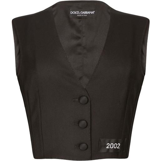 Dolce & Gabbana canotta crop con applicazione - nero