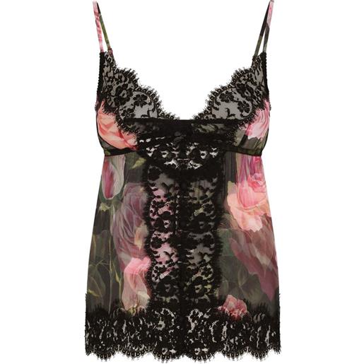 Dolce & Gabbana camicia da notte a fiori - rosa