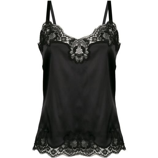 Dolce & Gabbana canotta con bordo in pizzo - nero