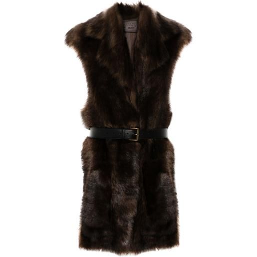 Prada gilet in pelliccia - marrone