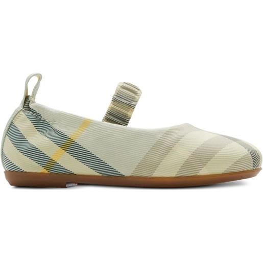 Burberry Kids ballerine a quadri - blu
