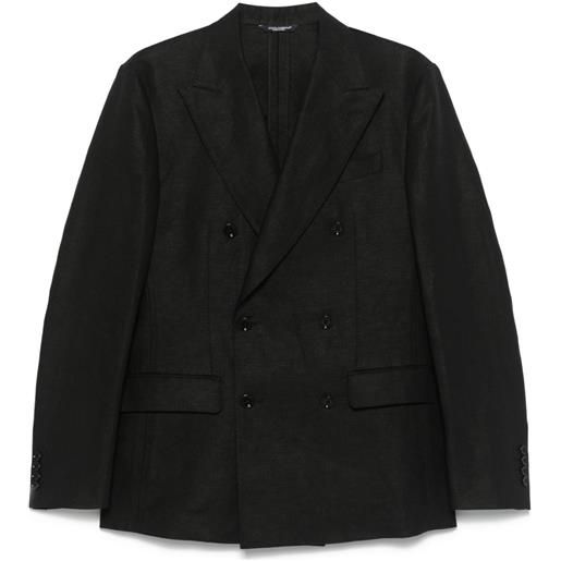 Dolce & Gabbana blazer doppiopetto in lino - nero